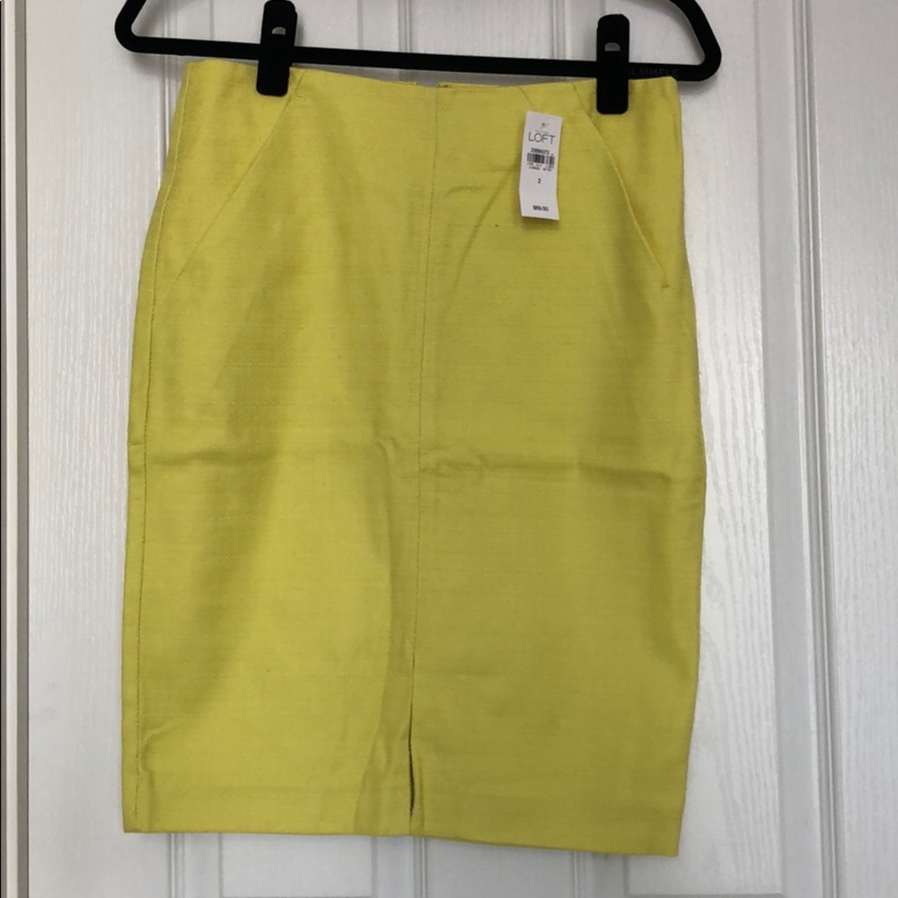 Loft Lemon Linen Skirt